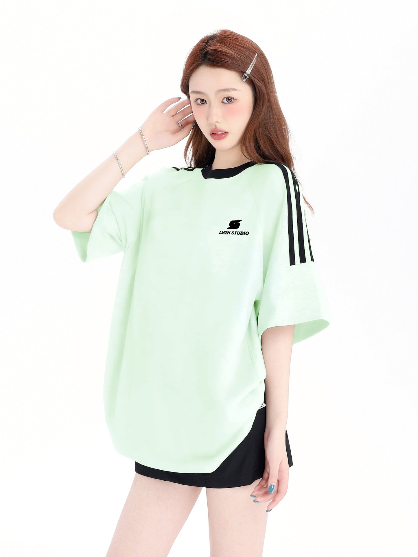 Oversized T-Shirt with Contrast Trim