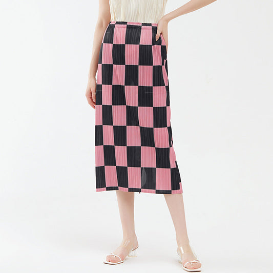 Checkerboard Hip Skirt