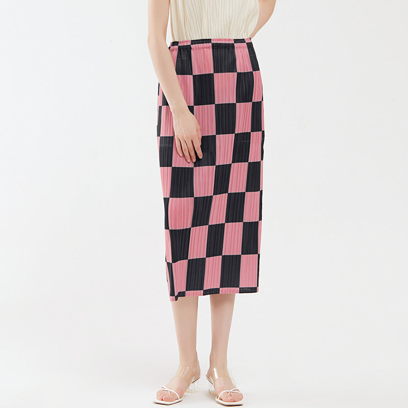 Checkerboard Hip Skirt