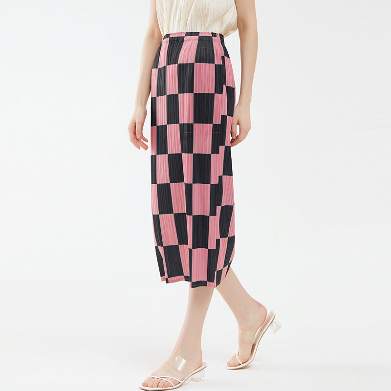 Checkerboard Hip Skirt