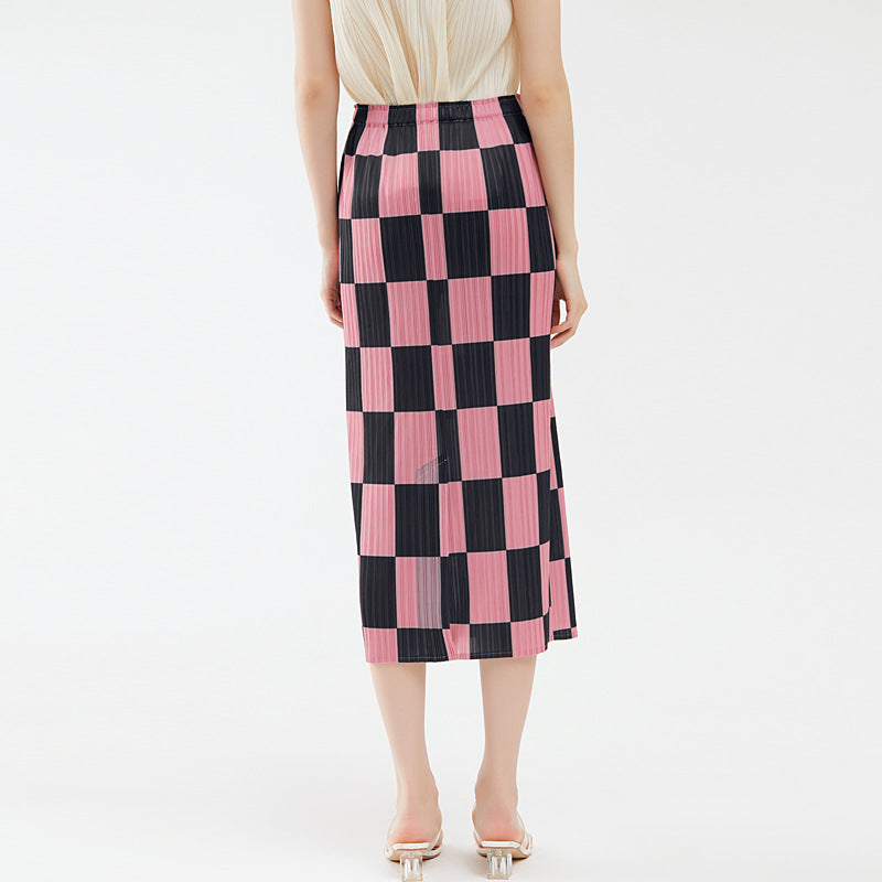 Checkerboard Hip Skirt