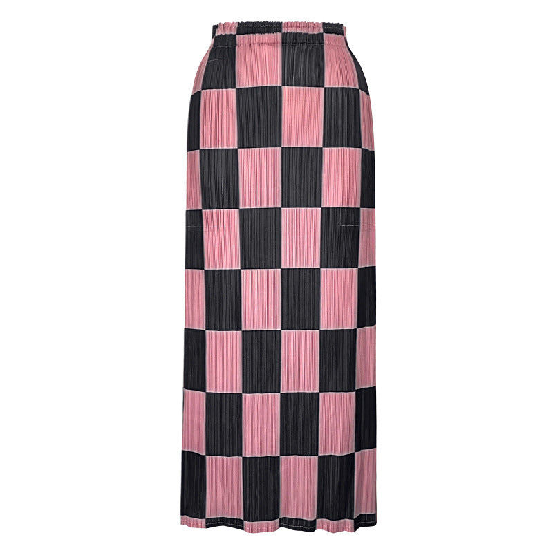 Checkerboard Hip Skirt