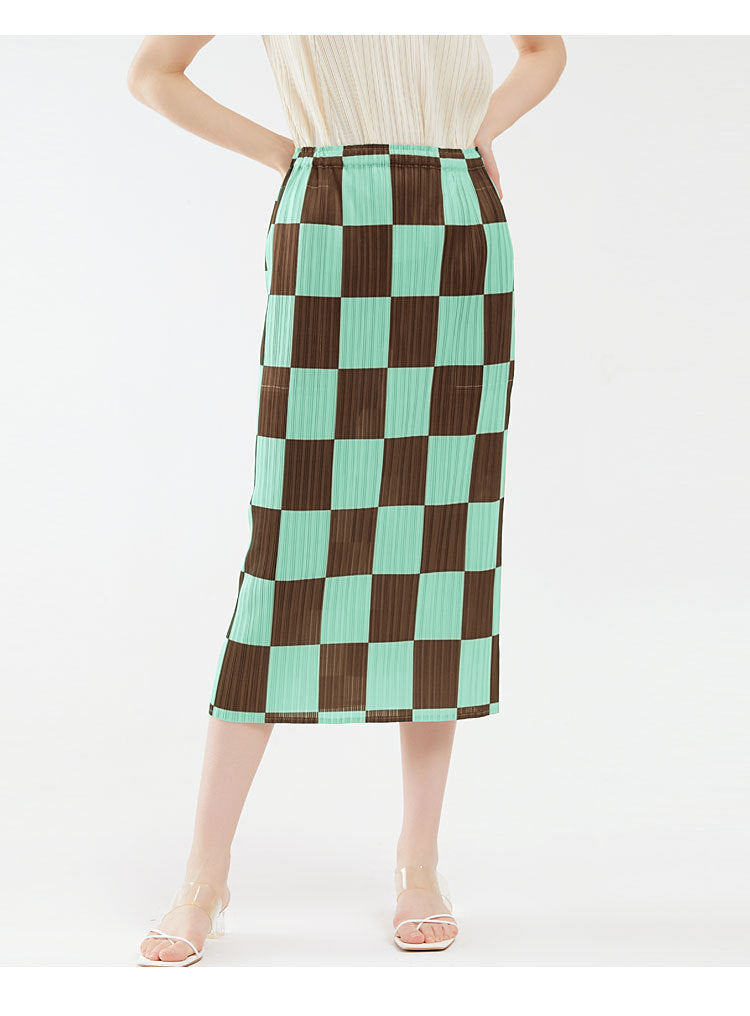 Checkerboard Hip Skirt