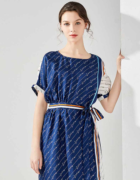 Robe en Soie Bleue