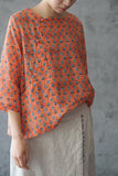 Orange Printed Relaxed Top