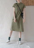 Polka Dots Relaxed Dress (Army Green)