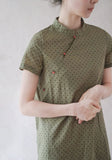 Polka Dots Relaxed Dress (Army Green)